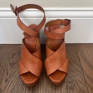 Chloe Clog Brown Platform Chunky Heels